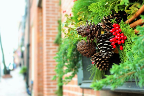 Décoration de la maison de rue pour le nouvel an 2018