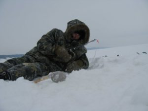 Pêche blanche au doré avec leurre